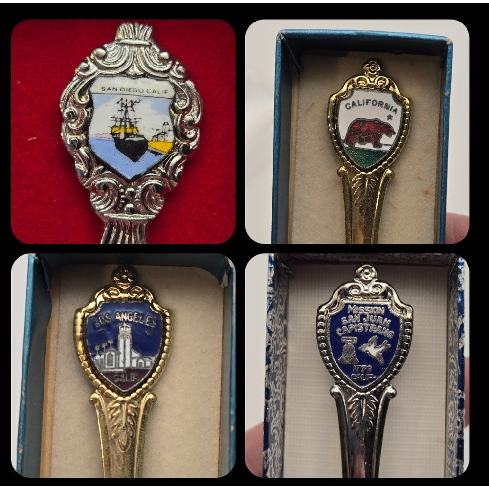 Unbranded 4pc Vintage California Souvenir Spoon Set Travel Collectible Aesthetic